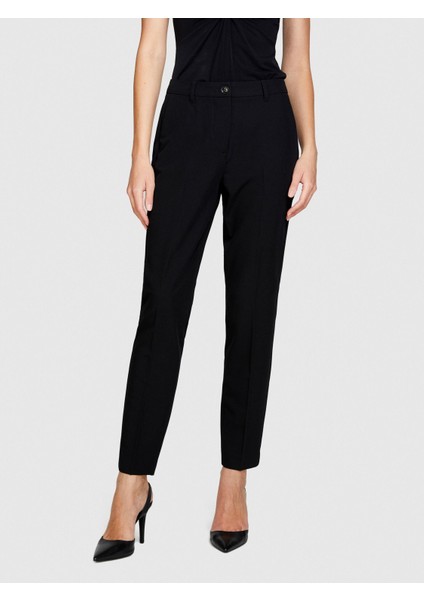 Sisley Viskoz Karışımlı Regular Fit Normal Bel Esnek Pantolon Kadın Siyah Pantolon - 323A4KVX55AE7 indirimleri