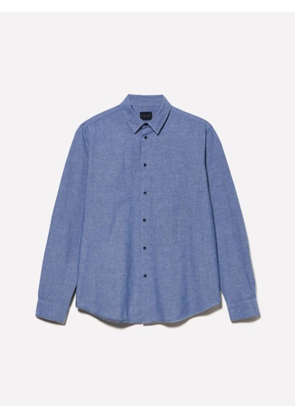 Sisley %100 Pamuk Normal Kesim Uzun Kollu Klasik Yaka Gömlek Erkek Siyah Mix Gömlek - 324A56IGSQ040