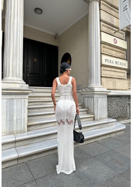 Kadın Ajurlu Balık Form Triko Elbise modelleri