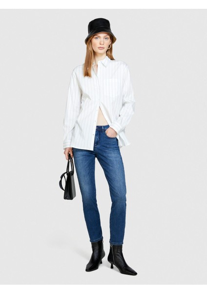 Sisley Streç Pamuklu Yüksek Bel Dar Paça Denim Pantolon Kadın Siyah Mix Pantolon - 324P4RR3575V7 indirimleri