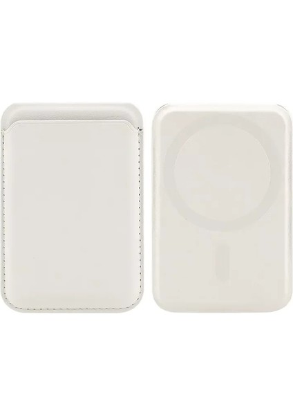İPHONE16 15 14 13 12 Pro Max Manyetik Kart Cüzdan Tutucu Deri Cüzdan Kart Telefon Arka Kapak Çantası Renk: Beyaz (Yurt Dışından)
