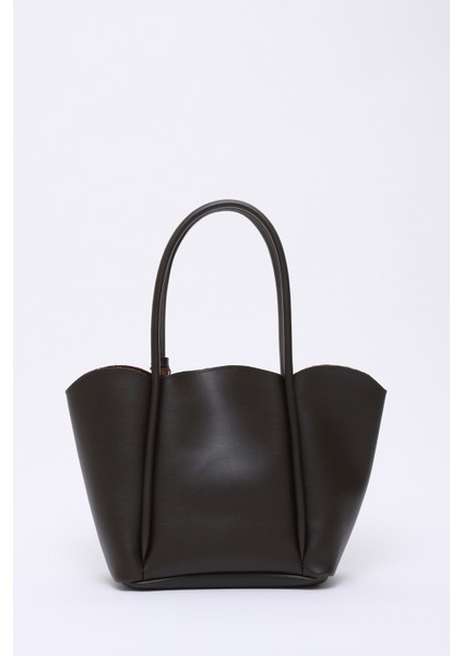 Kahve Rengi SHK122 Suni Deri, Çıtçıtlı, Makyaj Çantalı, Cüzdanlı El, Kol ve Omuz Çantası modelleri