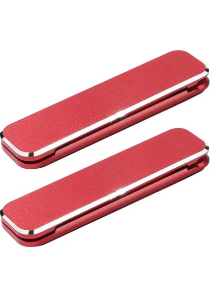 Taşınabilir Mini Cep Telefonu Stand Tutucuları Alüminyum Alaşım Braketi Ultra-Ince Iphone Xiaomi Universal Renk Için Ultra-Ince Görünmez Tutucu: 2x Kırmızı (Yurt Dışından)