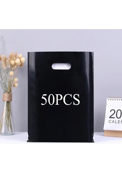 50/100PCS Hediye Alışveriş Için Özelleştirilmiş Plastik Torba Poli Paket Çantası Özel Logo Iş Kuyruk Çantaları (Baskı Ücreti Dahil Değil) Boyut: 15X20CM/RENK: Siyah 50 Pcs (Yurt Dışından)