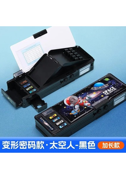 Deformasyon Kırtasiye Kutusu Şifre Kilitli Çok Fonksiyonlu Düğme Erkek Kızlar Öğrenciler Çift Taraflı Büyük Kapasiteli Kalem Kılıfı Renk: 7 (Yurt Dışından)