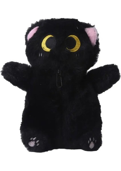 Siyam Kedi Peluş Kalem Kutusu Doldurulmuş Hayvan Büyük Kapasiteli Kırtasiye Çantası Sevimli Tasarım Karikatür Bebek Kedi Kalem Çantası Kalem Kutu Renk: Beyaz (Yurt Dışından)