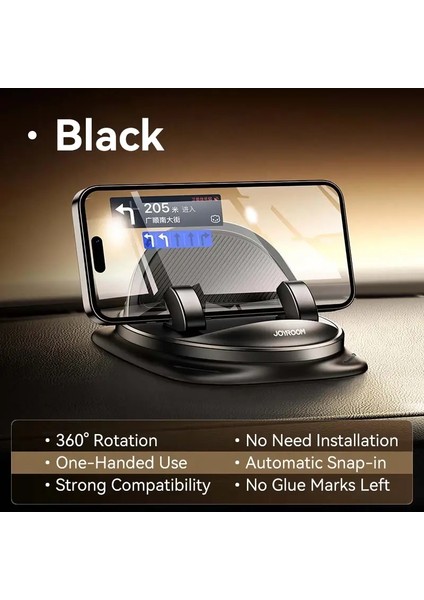 Joyroom Universal Araba Telefon Tutucu 360 ° Döndürme Tek Elle Operasyon Telefon Tutucu Silikon Gösterge Tablosu Telefon Montajı Usecolor: Siyah (Yurt Dışından)