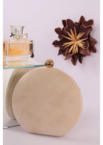 183 Süet Oval Sarma Abiye Çanta