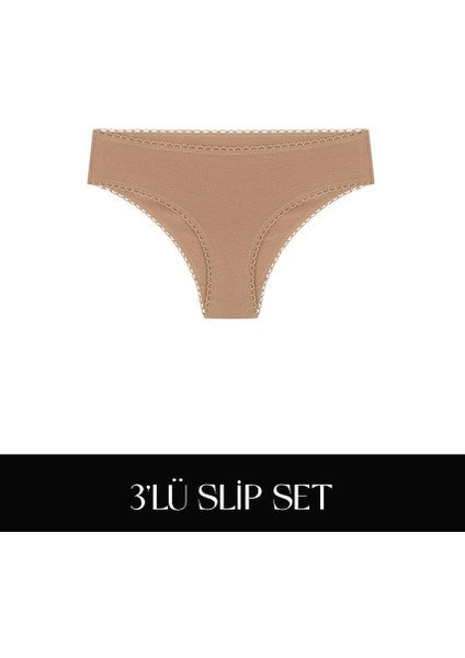 Cotvie Kahve Pamuklu Slip 3'lü Set külot fiyatları