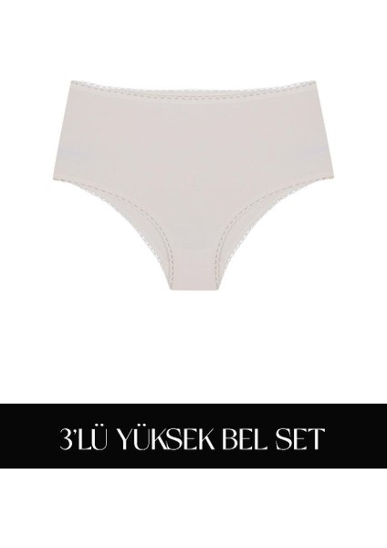 Cotvie 3 Renk Esk Pamuklu Yüksek Bel 3'lü Set külot fiyatları