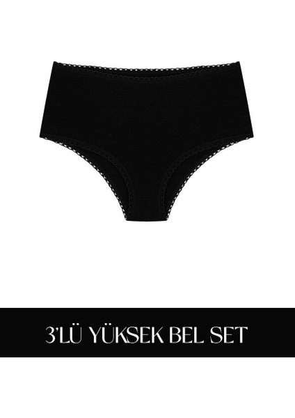 Cotvie 3 Renk Esk Pamuklu Yüksek Bel 3'lü Set külot fırsatları