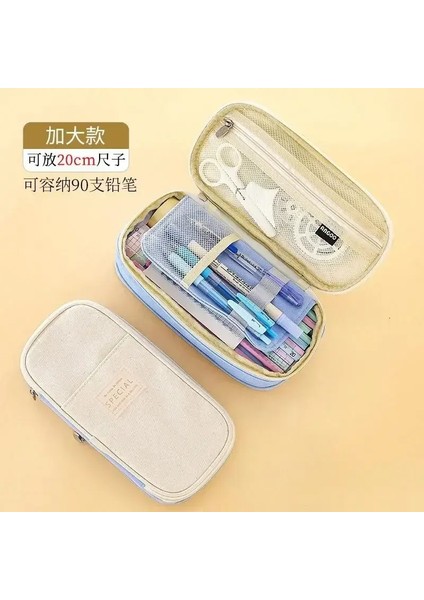 Büyük Kapasiteli Kalem Kılıfı Kırtasiye Okulu Malzemeleri Kalem Kılıfları Koruma Ofis Masası Depolama Çantası Öğrenciler Çocuk Kalem Kılıf Çantaları Kutu Renk: Sarı (Yurt Dışından)