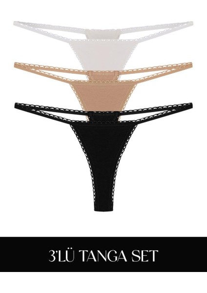 Cotvie 3 Renk Esk Pamuklu Tanga 3'lü Set külot