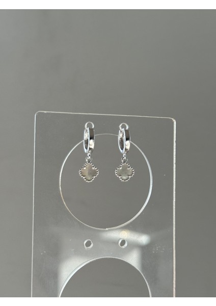 925 Ayar Gümüş 8 mm Cleef Model Sallantılı Halka Küpe