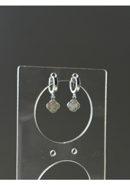 925 Ayar Gümüş 8 mm Cleef Model Sallantılı Halka Küpe modelleri