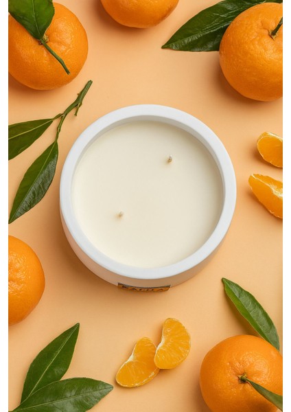 El Yapımı Doğal Mandalina Kokulu Beton Mum, Vegan ve Soya Wax Içerir fiyatları