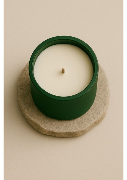 Yeşil Beton Mum, Amber Kokusu, %100 Soya Wax, El Yapımı, Doğal ve Vegan fiyatları