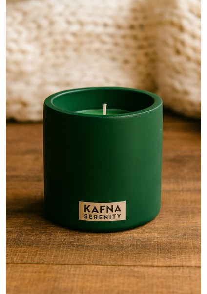 Yeşil Beton Mum, Amber Kokusu, %100 Soya Wax, El Yapımı, Doğal ve Vegan modelleri