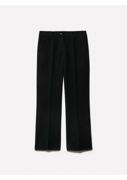 Sisley Streç Viskozlu Fransız Cepli Pantolon Kadın Siyah Pantolon - 325P4KVXLE02X