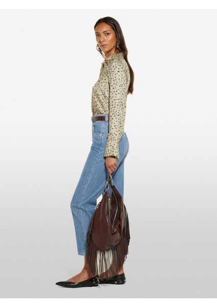 Sisley %100 Viskoz Desenli Regular Fit Gömlek Kadın Beyaz Mix Gömlek - 325P5PHVLQFF7 fiyatları