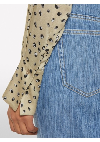 Sisley %100 Viskoz Desenli Regular Fit Gömlek Kadın Beyaz Mix Gömlek - 325P5PHVLQFF7 indirimleri