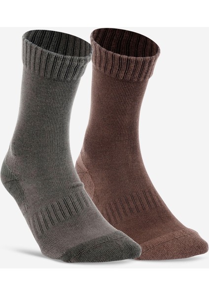 Solognac Pamuklu Uzun Çorap - Avcılık ve Doğa Gözlemi - 2 Çift - Act 100