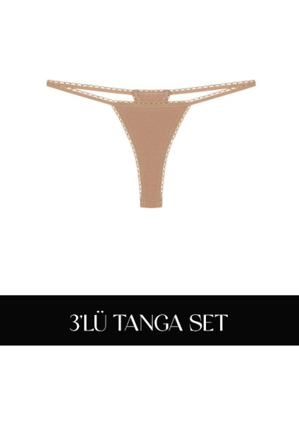 Cotvie Kahve Pamuklu Tanga 3'lü Set külot fiyatları