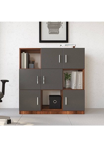 Bega G Ofis Klasör Dolabı Kitaplık Barok-Antrasit Beg7-Ba