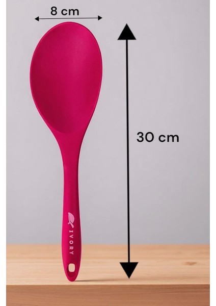 Isıya Dayanıklı Silikon Kevgir Kepçe Spatula Kaşık Maşa Seti (30-28-22-20 Cm) 8 Parça modelleri