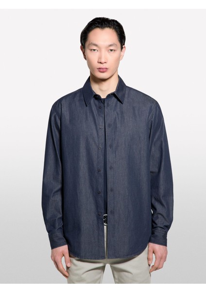 Sisley %100 Pamuk Klasik Yaka Relax Fit Gömlek Erkek Buz Mavisi Gömlek - 325P5UTXSQ04H fiyatları