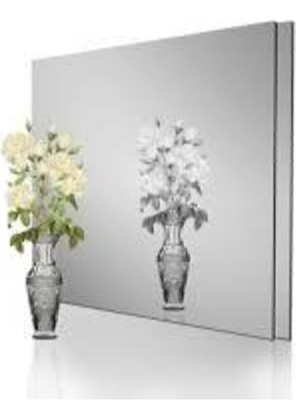 Kare Gümüş Ayna Pleksi Duvar Süsü, Şık ve Modern Dekoratif Parça, 1 Adet fırsatları