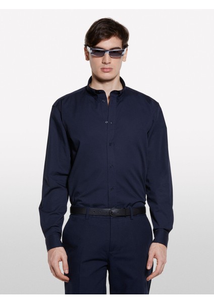 Sisley Streç Pamuklu Regular Fit Gömlek Erkek Lacivert Gömlek - 325P58FJSQ04F fırsatları