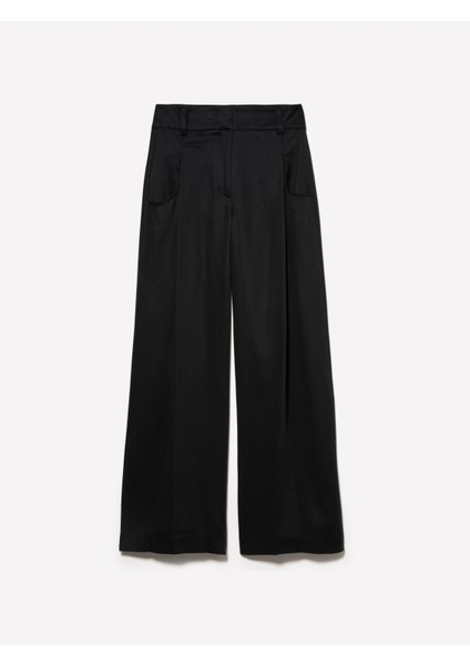 Sisley %100 Liyosel Pile Detaylı Palazzo Pantolon Kadın Siyah Pantolon - 325P4V7PLF06N indirimleri