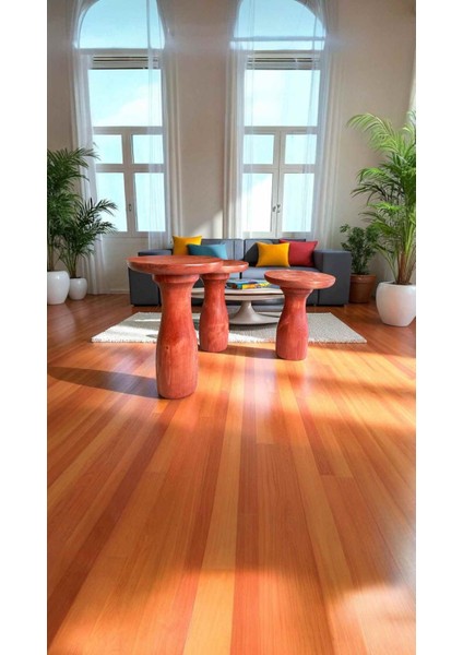 3lu Ahşap Mantar Sehpa Seti Maun Renk Yan Sehpa Takımı fiyatları