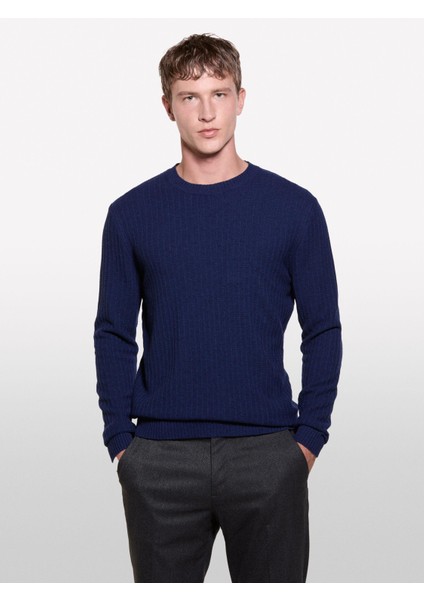 Sisley Yün Karışımlı Normal Kesim Bisiklet Yaka Kazak Erkek 852 Kazak - 324A106WS103Y fırsatları