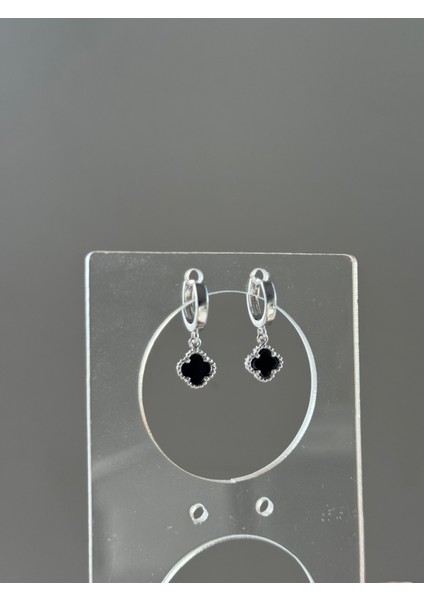 925 Ayar Gümüş 8 mm Cleef Model Sallantılı Halka Küpe