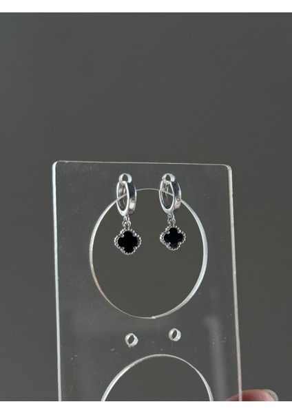 925 Ayar Gümüş 8 mm Cleef Model Sallantılı Halka Küpe modelleri