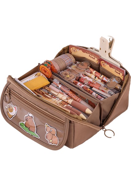 Kız Kalbi Büyük Kapasiteli Ilkokul Öğrencisi Yüksek Yüz Değeri Çok Fonksiyonlu Kalem Kutusu (Yurt Dışından)