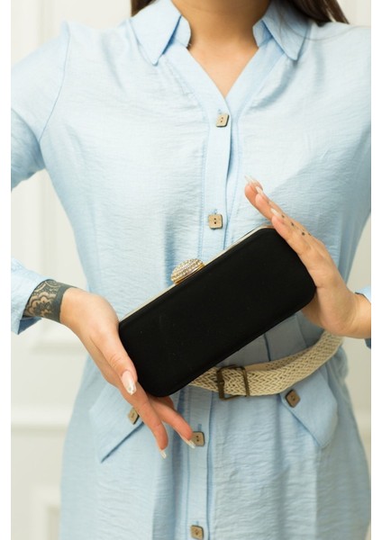 148 Süet Badem Taşlı Abiye Çanta | Taşlı ve Şık Gece Çantası modelleri