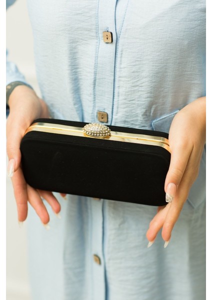 148 Süet Badem Taşlı Abiye Çanta | Taşlı ve Şık Gece Çantası indirimleri