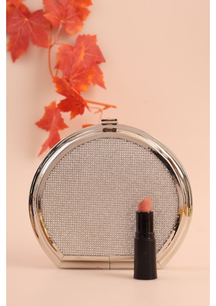 821 Yuvarlak Taş Işlemeli Abiye Çanta