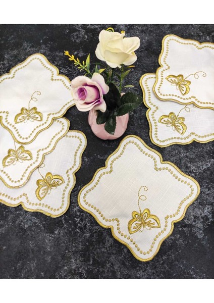 Renkli Sunum Peçeteleri, Bardak Altlıkları, Kokteyl ve Kahve Yanı Seti, 6 Adet