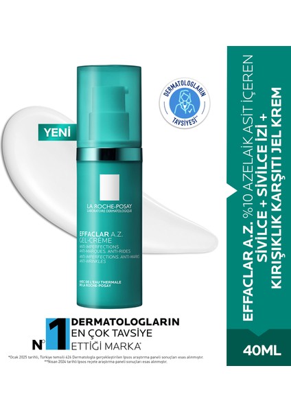 Effaclar A.Z. %10 Azelaik Asit İçeren Sivilce & Sivilce İzi & Kırışıklık Karşıtı Jel Krem 40ml