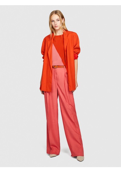 Sisley %100 Liyosel Düşük Bel Pantolon Kadın Mor Pantolon - 323A4BJFLF02Z