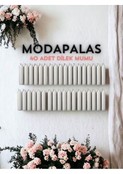 Beyaz 40'lı Dilek ve Bakkal Mumları, Sıcak Atmosferler Için Şık ve Zarif Aydınlatma