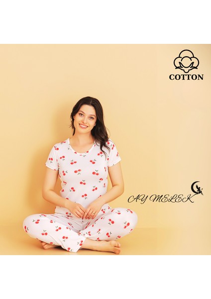 Ay Melek Kadın Pijama Takımı Pamuklu Lüx Pijama Seti