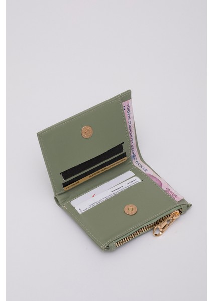 Mint Yeşil SHK70 Suni Deri Ön Cepli Bozuk ve Kağıt Para Bölmeli Kartlıklı Çıtçıt Kapatmalı Cüzdan fiyatları