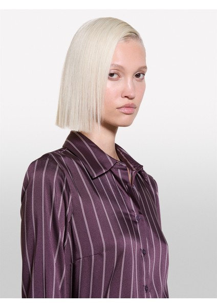 Sisley Kdn_normal Kesim Tamamı Baskılı Uzun Kollu Manşetli Gömlek Kadın Açık Gri Mix Gömlek - 324A5WDJLQFF7