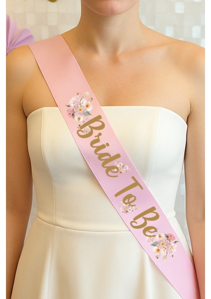 Toz Pembe Çiçekli Konsept Bride To Be Kuşak , Bekarlığa Veda Kuşağı