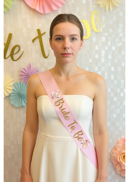 Toz Pembe Çiçekli Konsept Bride To Be Kuşak , Bekarlığa Veda Kuşağı modelleri